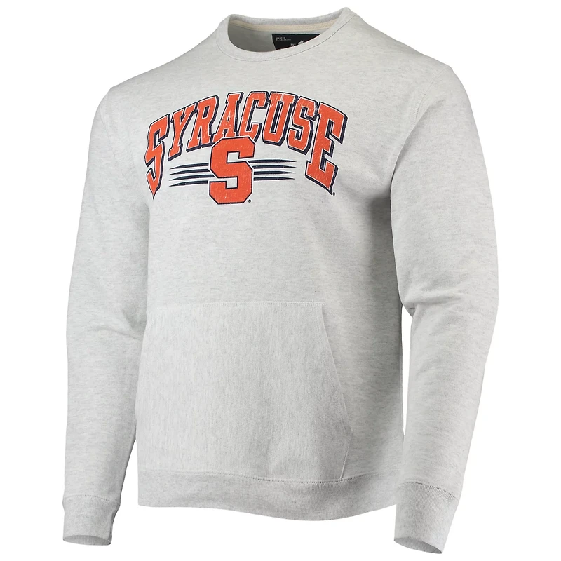 League Collegiate Wear Heathered Gray Syracuse Upperclassman Pocket Pullover Sweatshirt