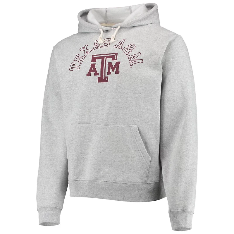 League Collegiate Wear Heathered Gray Texas AM Aggies Seal Neuvo Essential Fleece Pullover Hoodie