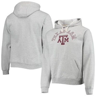 League Collegiate Wear Heathered Gray Texas AM Aggies Seal Neuvo Essential Fleece Pullover Hoodie