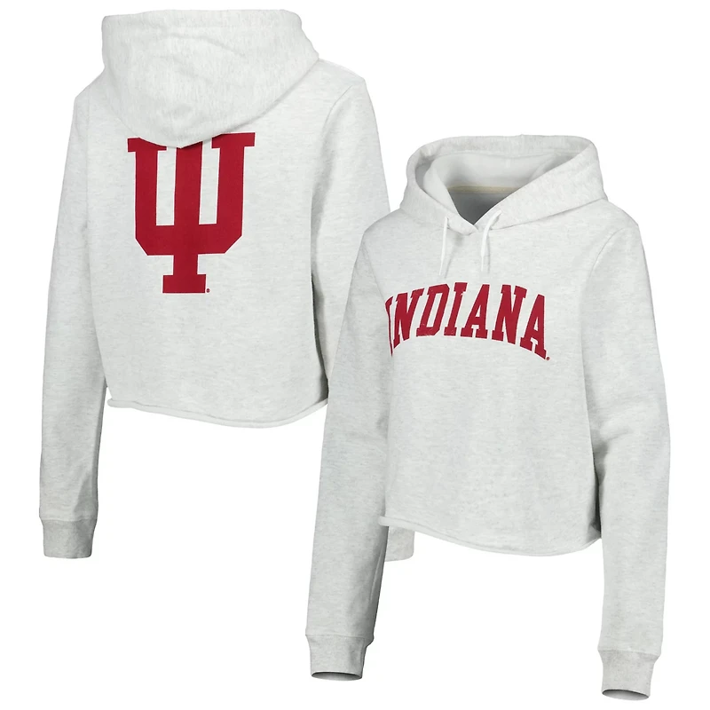 League Collegiate Wear Indiana Hoosiers 2-Hit 1636 Cropped Pullover Hoodie