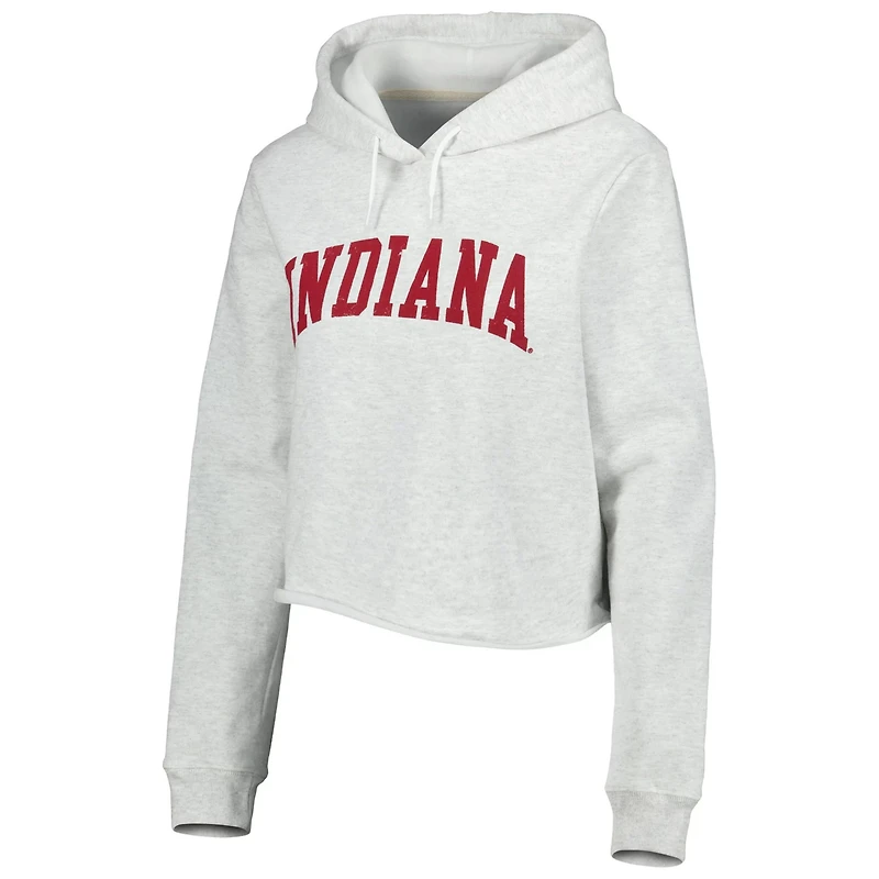 League Collegiate Wear Indiana Hoosiers 2-Hit 1636 Cropped Pullover Hoodie