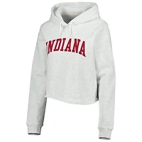 League Collegiate Wear Indiana Hoosiers 2-Hit 1636 Cropped Pullover Hoodie