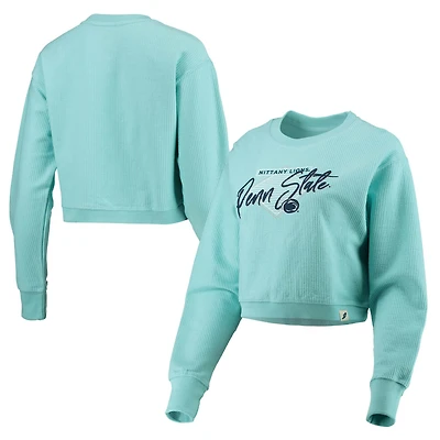 League Collegiate Wear Light Penn State Nittany Lions Corded Timber Crop Pullover Sweatshirt
