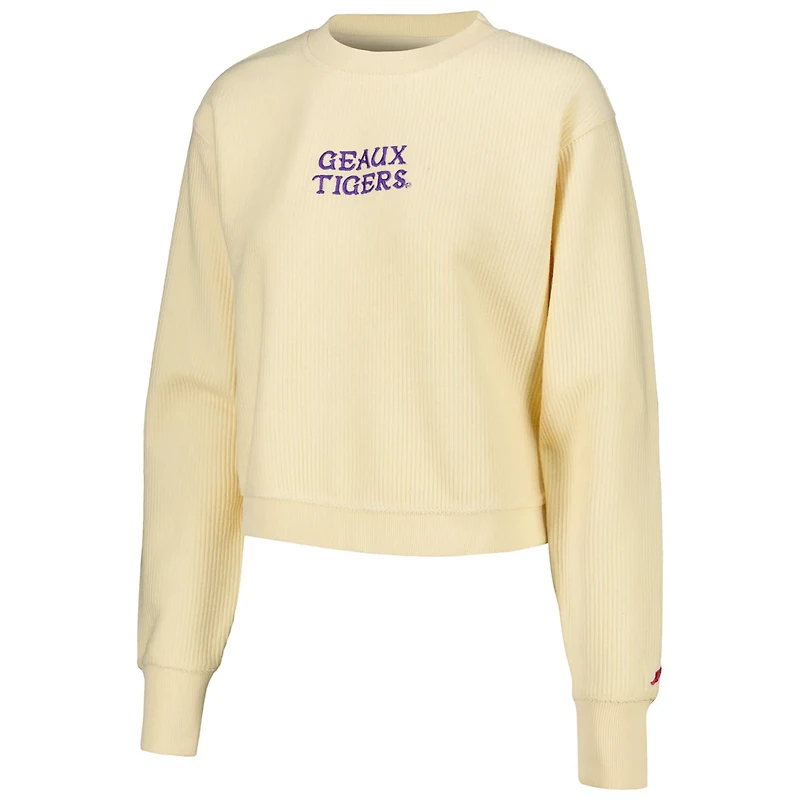 League Collegiate Wear LSU Tigers Timber Cropped Pullover Sweatshirt