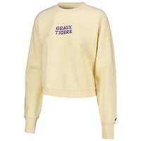 League Collegiate Wear LSU Tigers Timber Cropped Pullover Sweatshirt