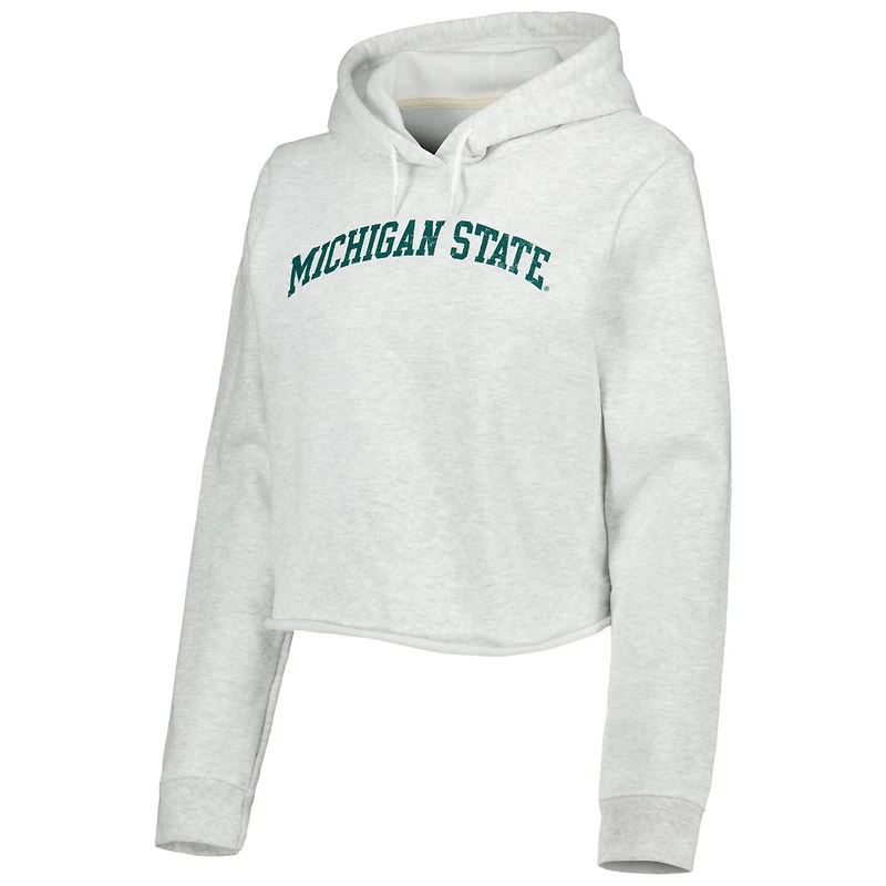League Collegiate Wear Michigan State Spartans 2-Hit 1636 Cropped Pullover Hoodie