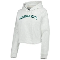League Collegiate Wear Michigan State Spartans 2-Hit 1636 Cropped Pullover Hoodie