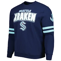 Mitchell  Ness Deep Sea Seattle Kraken Allover Logo Pullover Sweatshirt