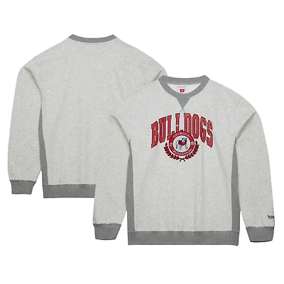 Mitchell  Ness Georgia Bulldogs Arched Fleece Crewneck Pullover Sweatshirt