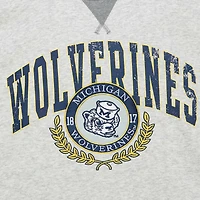 Mitchell  Ness Michigan Wolverines Arched Fleece Crewneck Pullover Sweatshirt
