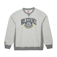 Mitchell  Ness Michigan Wolverines Arched Fleece Crewneck Pullover Sweatshirt
