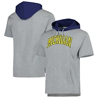 Mitchell  Ness Michigan Wolverines Postgame Short Sleeve Pullover Hoodie