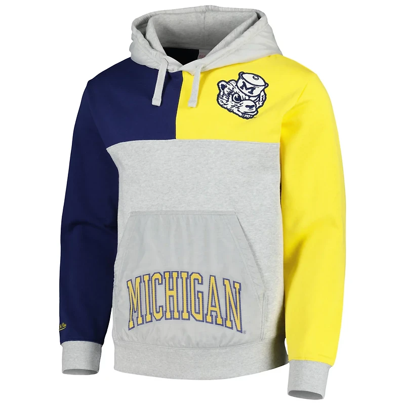 Mitchell Ness Michigan Wolverines Tie-Breaker Pullover Hoodie