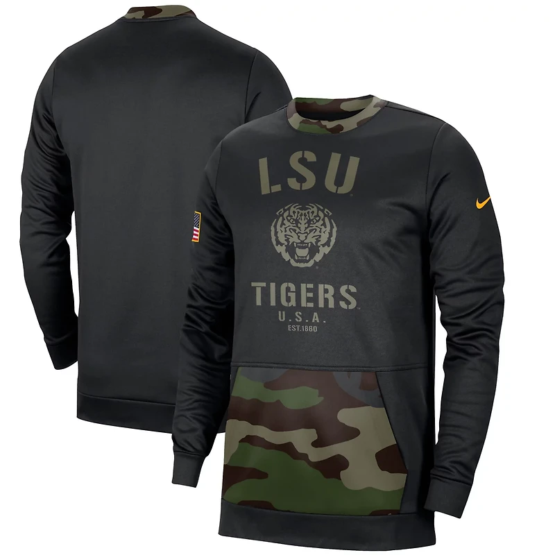 Nike /Camo LSU Tigers Military Appreciation Performance Pullover Sweatshirt