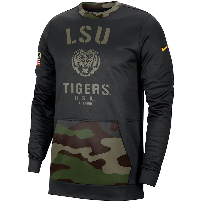 Nike /Camo LSU Tigers Military Appreciation Performance Pullover Sweatshirt