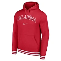 Nike Oklahoma Sooners Distressed Sketch Retro Fitted Pullover Hoodie