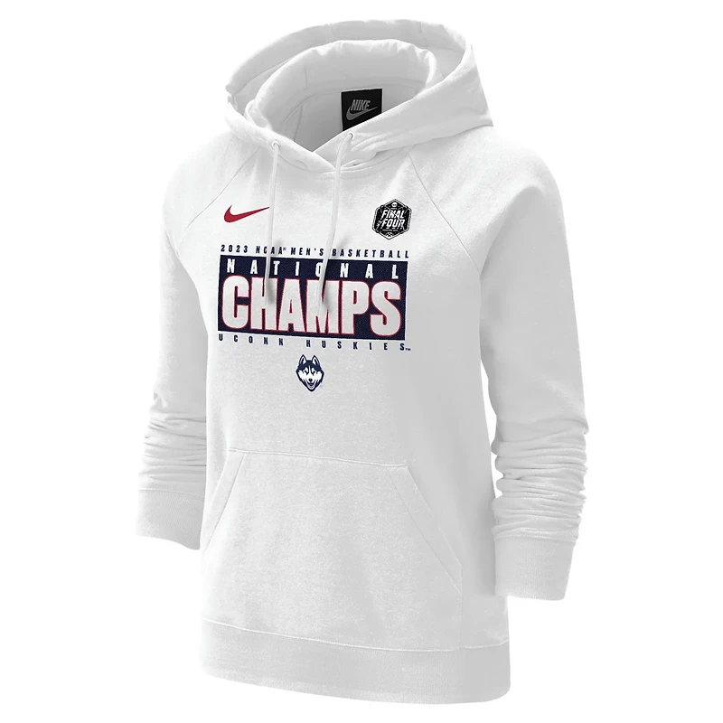 Nike UConn Huskies 2023 NCAA Mens Basketball National Champions Pebble Tri-Blend Pullover Hoodie