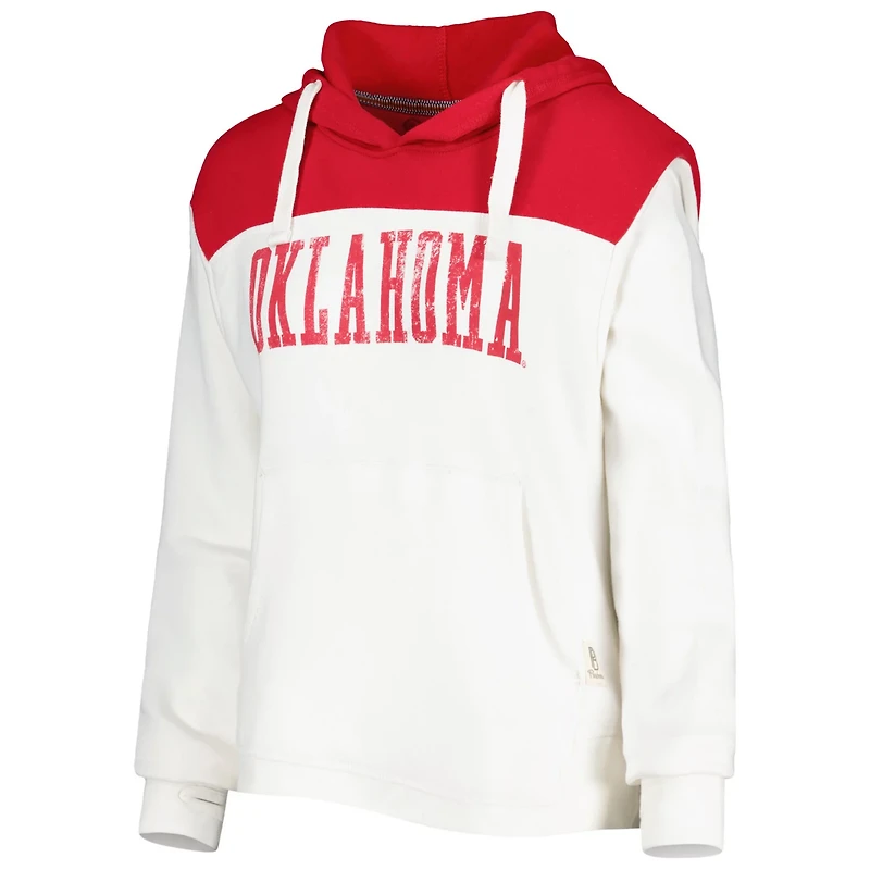 Pressbox /Crimson Oklahoma Sooners Chicago 2-Hit Yoke Pullover Hoodie