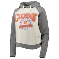 Pressbox /Heather Gray Clemson Tigers Cody Tri-Bend Raglan Pullover Hoodie