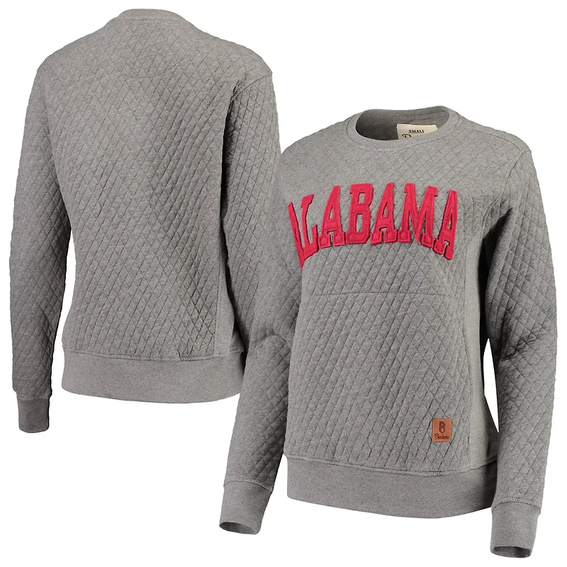 Pressbox Heather Charcoal Alabama Crimson Tide Moose Quilted Pullover Sweatshirt