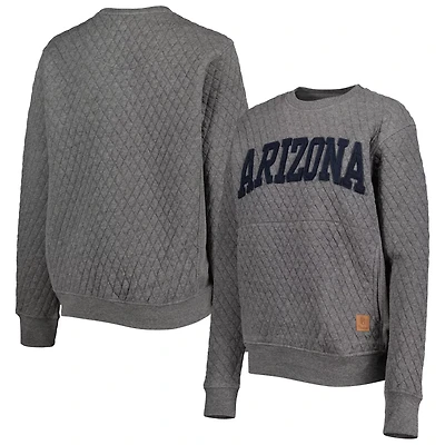 Pressbox Heather Charcoal Arizona Wildcats Moose Quilted Pullover Sweatshirt