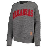 Pressbox Heather Charcoal Arkansas Razorbacks Moose Quilted Pullover Sweatshirt
