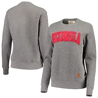 Pressbox Heather Charcoal Georgia Bulldogs Moose Quilted Pullover Sweatshirt