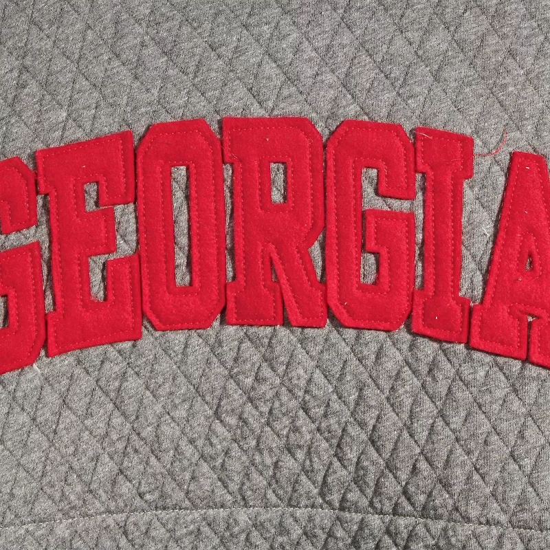 Pressbox Heather Charcoal Georgia Bulldogs Moose Quilted Pullover Sweatshirt