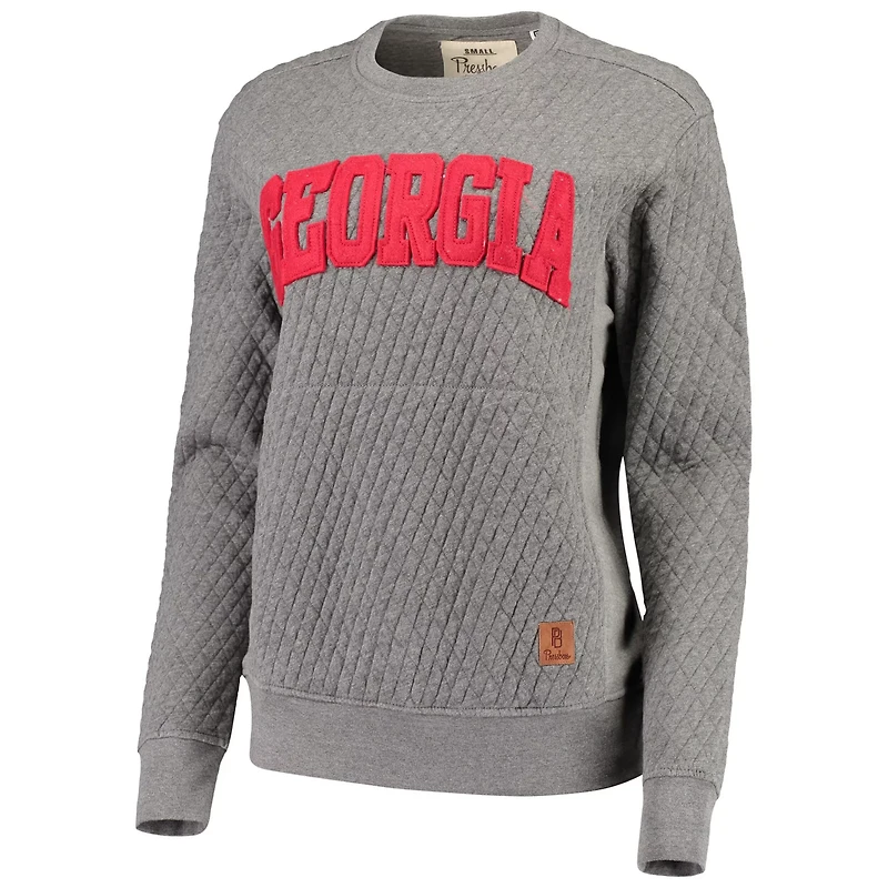 Pressbox Heather Charcoal Georgia Bulldogs Moose Quilted Pullover Sweatshirt