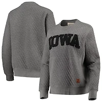 Pressbox Heather Charcoal Iowa Hawkeyes Moose Quilted Pullover Sweatshirt