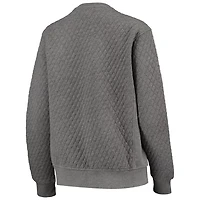 Pressbox Heather Charcoal Iowa Hawkeyes Moose Quilted Pullover Sweatshirt