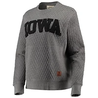 Pressbox Heather Charcoal Iowa Hawkeyes Moose Quilted Pullover Sweatshirt