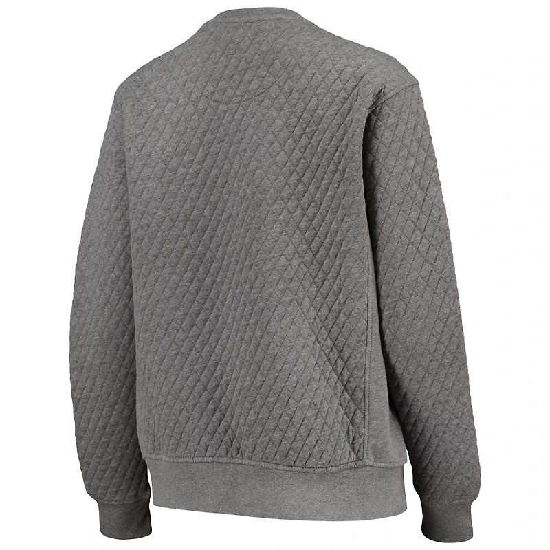 Pressbox Heather Charcoal Kansas Jayhawks Moose Quilted Pullover Sweatshirt