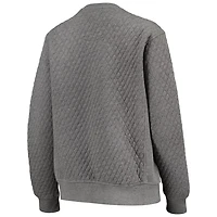 Pressbox Heather Charcoal Kansas Jayhawks Moose Quilted Pullover Sweatshirt