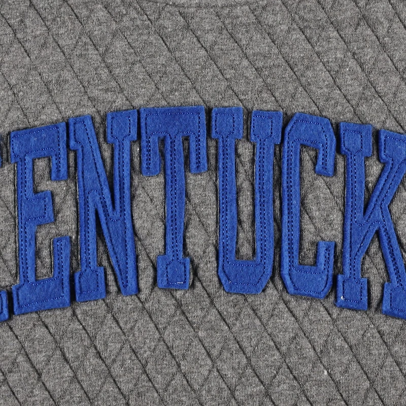Pressbox Heather Charcoal Kentucky Wildcats Moose Quilted Pullover Sweatshirt