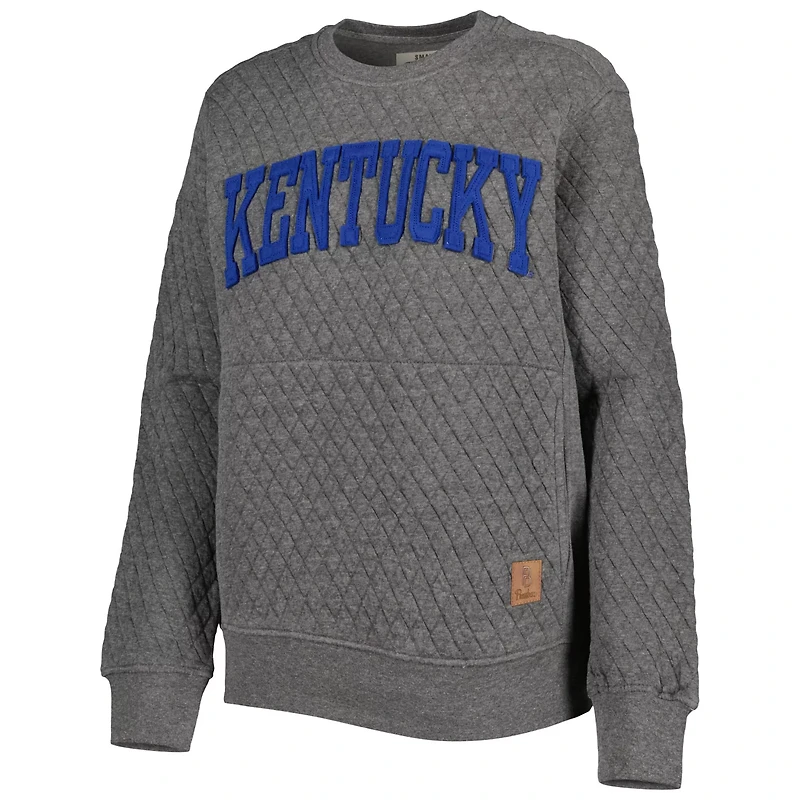Pressbox Heather Charcoal Kentucky Wildcats Moose Quilted Pullover Sweatshirt
