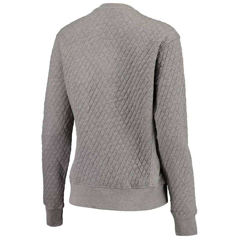 Pressbox Heather Charcoal LSU Tigers Moose Quilted Pullover Sweatshirt