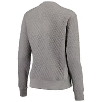 Pressbox Heather Charcoal LSU Tigers Moose Quilted Pullover Sweatshirt