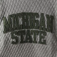 Pressbox Heather Charcoal Michigan State Spartans Moose Quilted Pullover Sweatshirt