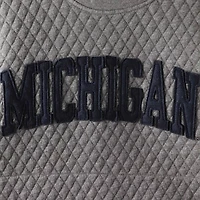 Pressbox Heather Charcoal Michigan Wolverines Moose Quilted Pullover Sweatshirt