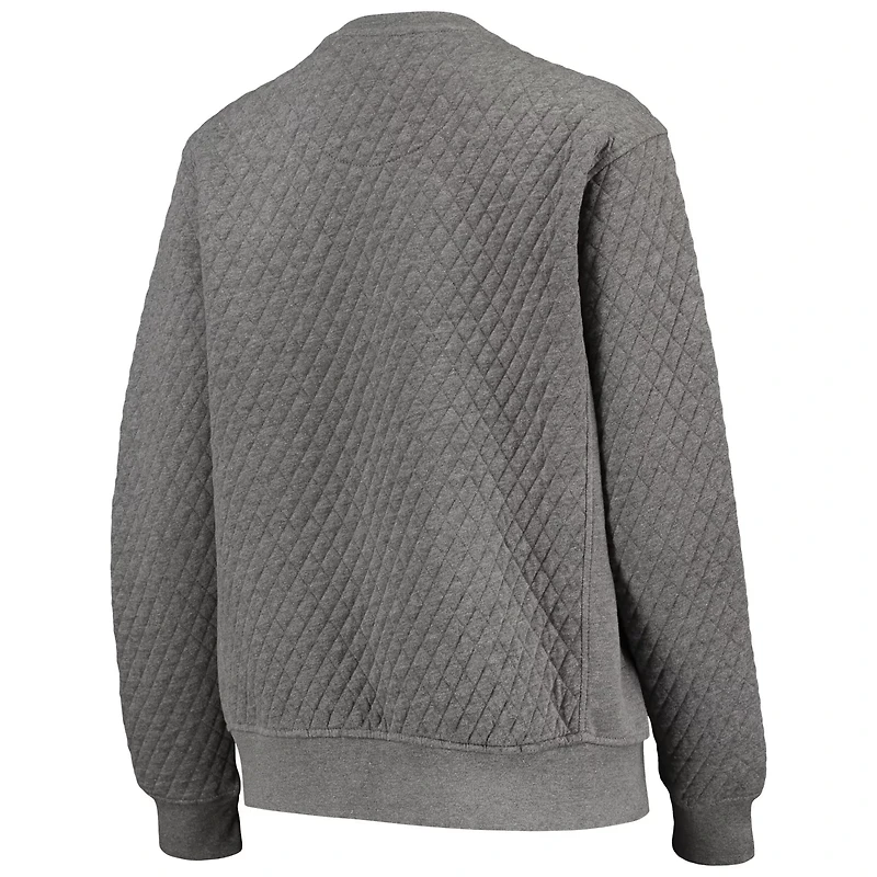 Pressbox Heather Charcoal Michigan Wolverines Moose Quilted Pullover Sweatshirt