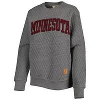 Pressbox Heather Charcoal Minnesota Golden Gophers Moose Quilted Pullover Sweatshirt