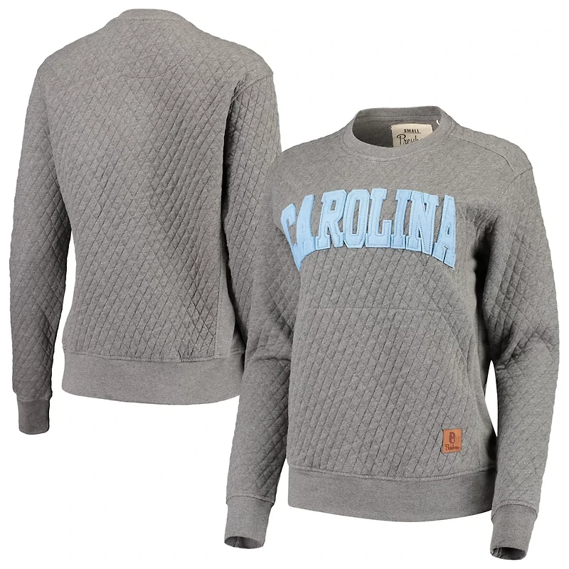 Pressbox Heather Charcoal North Carolina Tar Heels Moose Quilted Pullover Sweatshirt