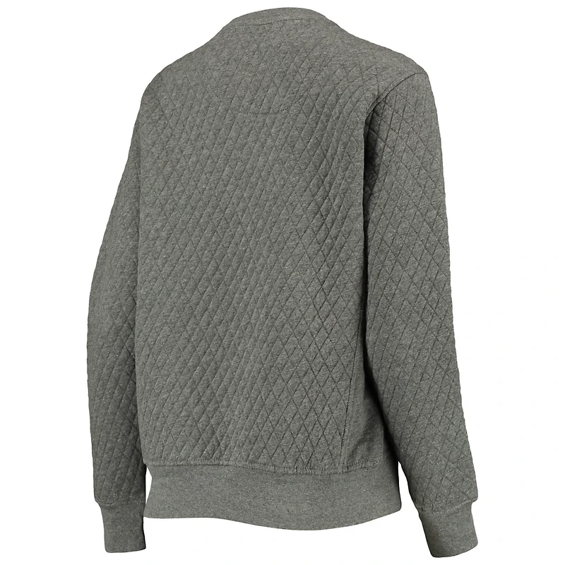 Pressbox Heather Charcoal Notre Dame Fighting Irish Moose Quilted Pullover Sweatshirt