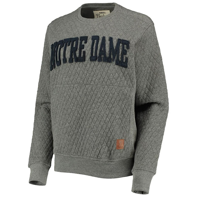 Pressbox Heather Charcoal Notre Dame Fighting Irish Moose Quilted Pullover Sweatshirt