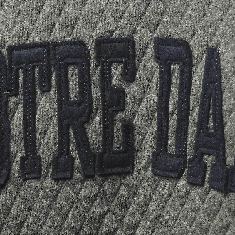 Pressbox Heather Charcoal Notre Dame Fighting Irish Moose Quilted Pullover Sweatshirt