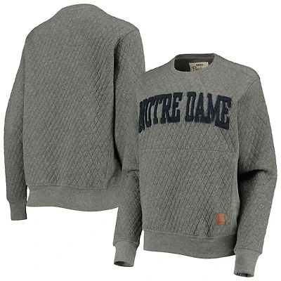 Pressbox Heather Charcoal Notre Dame Fighting Irish Moose Quilted Pullover Sweatshirt
