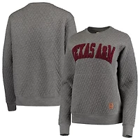 Pressbox Heather Charcoal Texas AM Aggies Moose Quilted Pullover Sweatshirt