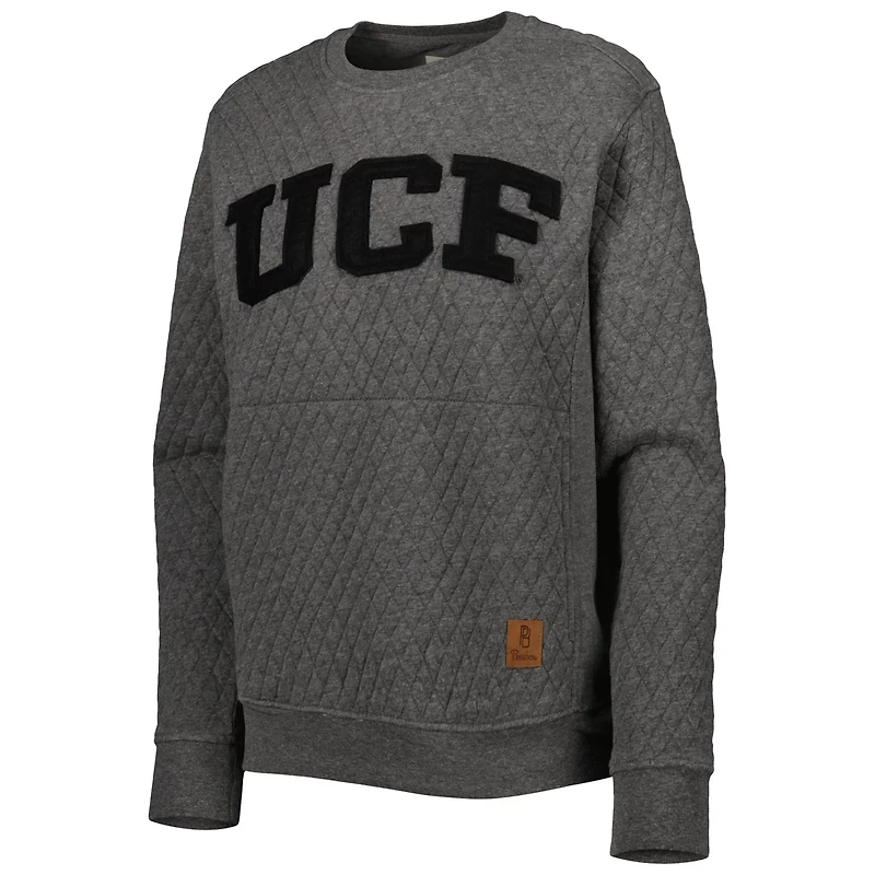 Pressbox Heather Charcoal UCF Knights Moose Quilted Pullover Sweatshirt