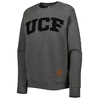 Pressbox Heather Charcoal UCF Knights Moose Quilted Pullover Sweatshirt